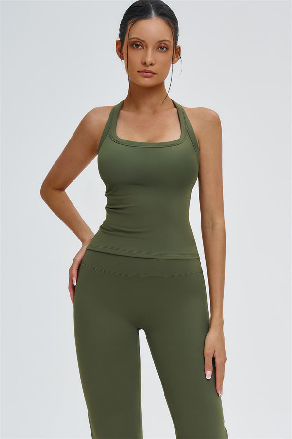 The Slate Y-Back Top Flared Leggings 2-Piece Set