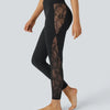 Valore™ High Waisted Crossover Contrast Lace Pocket Yoga Leggings-UPF50+