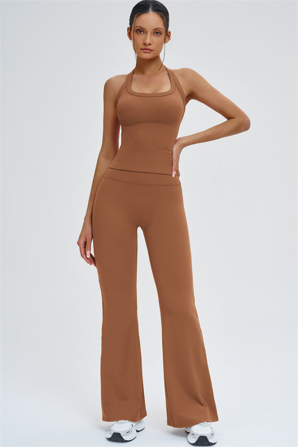 The Slate Y-Back Top Flared Leggings 2-Piece Set