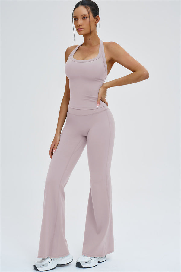 The Slate Y-Back Top Flared Leggings 2-Piece Set
