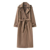 Double-Breasted Long Wool Coat Women's Classic Overcoat
