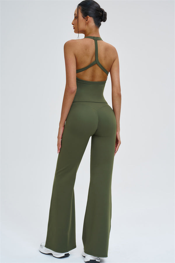 The Slate Y-Back Top Flared Leggings 2-Piece Set