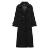 Double-Breasted Long Wool Coat Women's Classic Overcoat