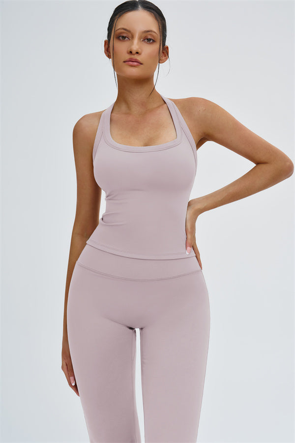 The Slate Y-Back Top Flared Leggings 2-Piece Set