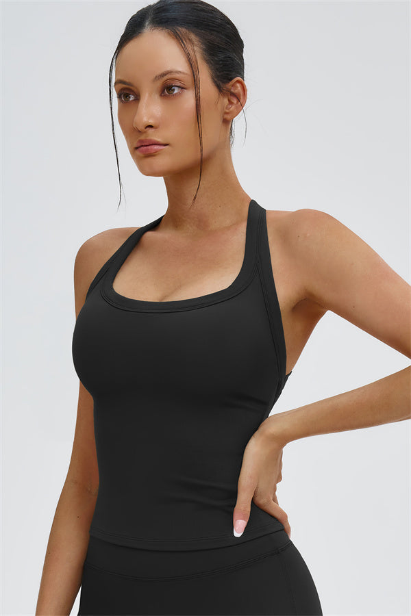 The Slate Y-Back Top Flared Leggings 2-Piece Set