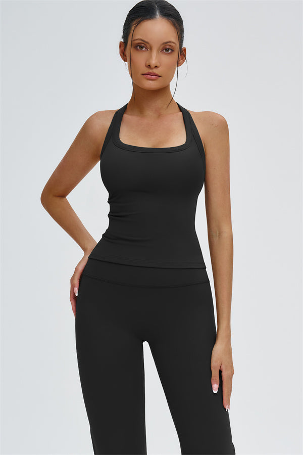 The Slate Y-Back Top Flared Leggings 2-Piece Set