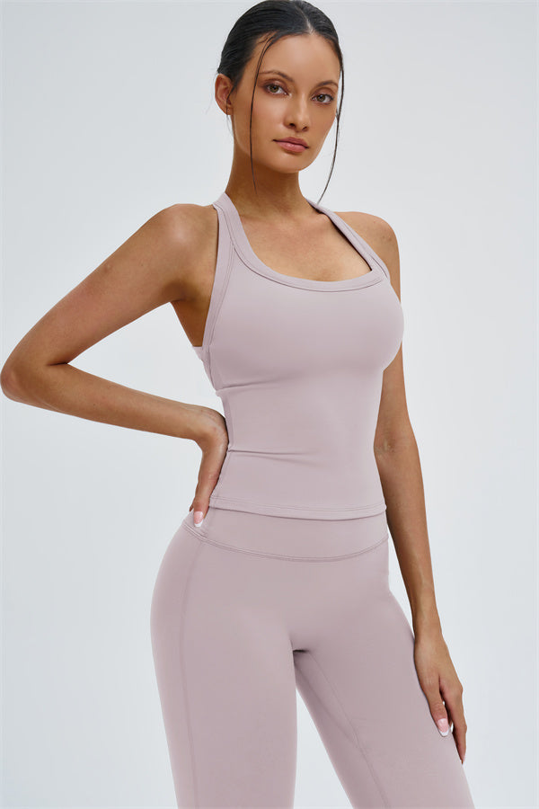 The Slate Y-Back Top Flared Leggings 2-Piece Set