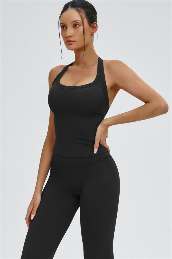 The Slate Y-Back Top Flared Leggings 2-Piece Set