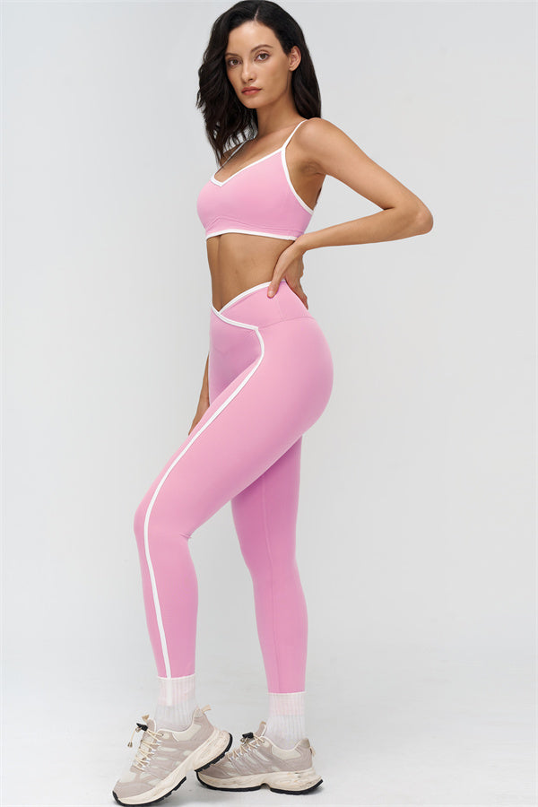 The Crave Contrast Sports Bra Leggings 2-Piece Set