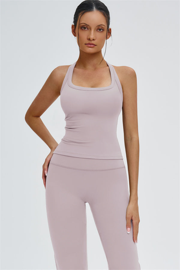 The Slate Y-Back Top Flared Leggings 2-Piece Set