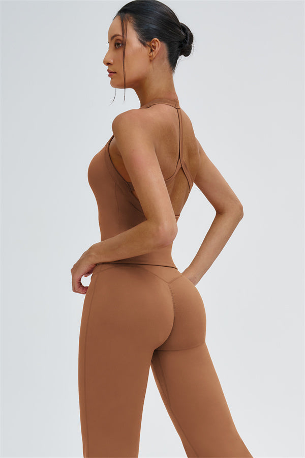 The Slate Y-Back Top Flared Leggings 2-Piece Set