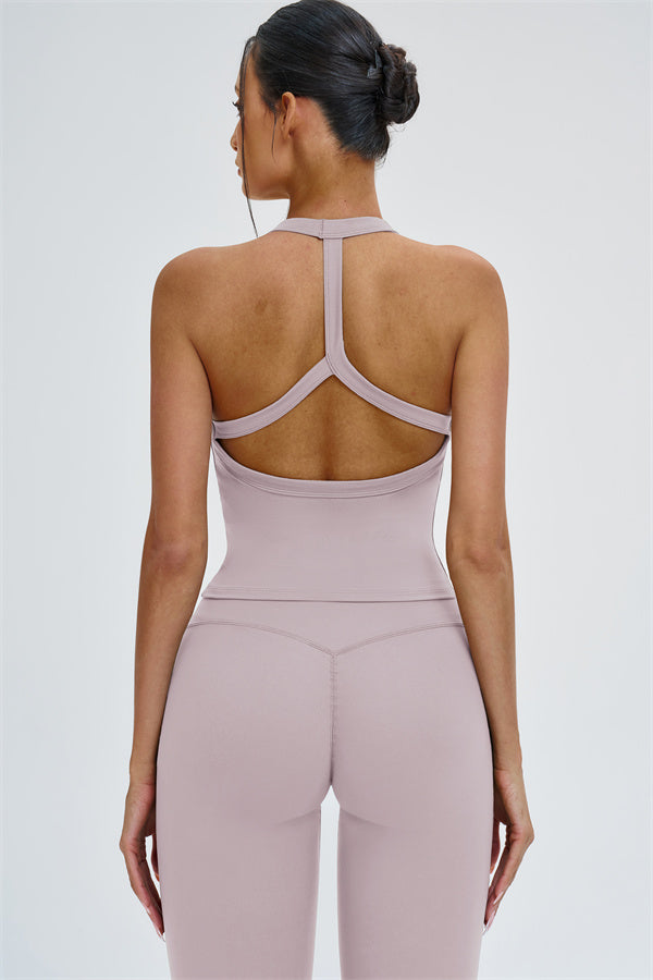 The Slate Y-Back Top Flared Leggings 2-Piece Set