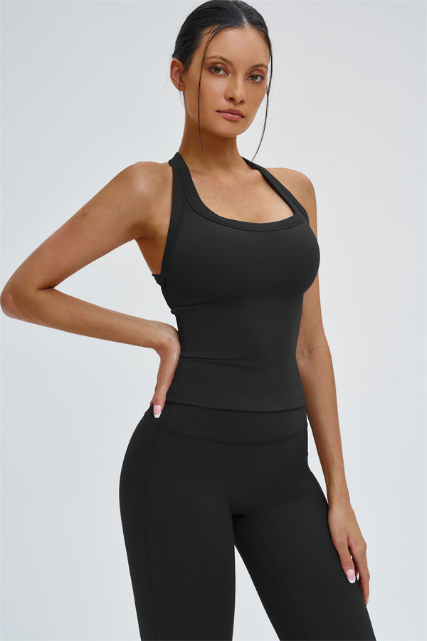 The Slate Y-Back Top Flared Leggings 2-Piece Set