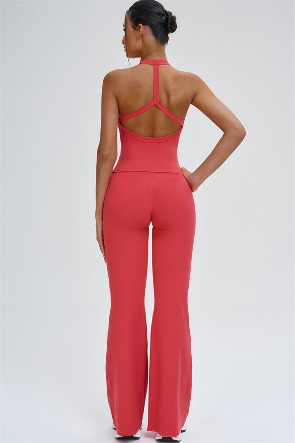 The Slate Y-Back Top Flared Leggings 2-Piece Set