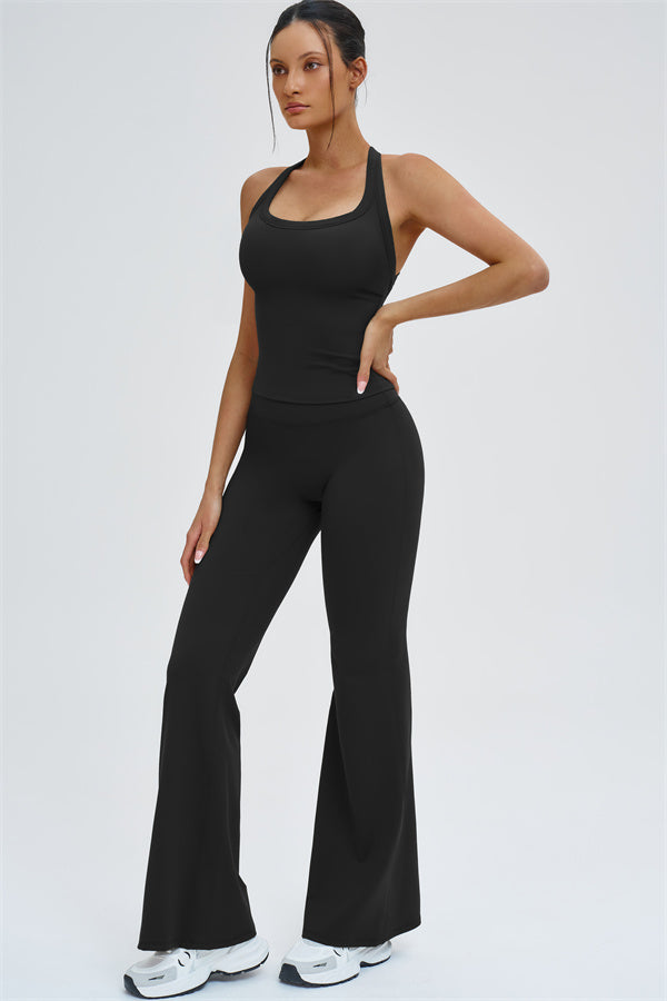 The Slate Y-Back Top Flared Leggings 2-Piece Set