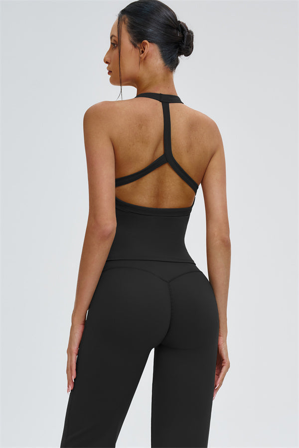 The Slate Y-Back Top Flared Leggings 2-Piece Set