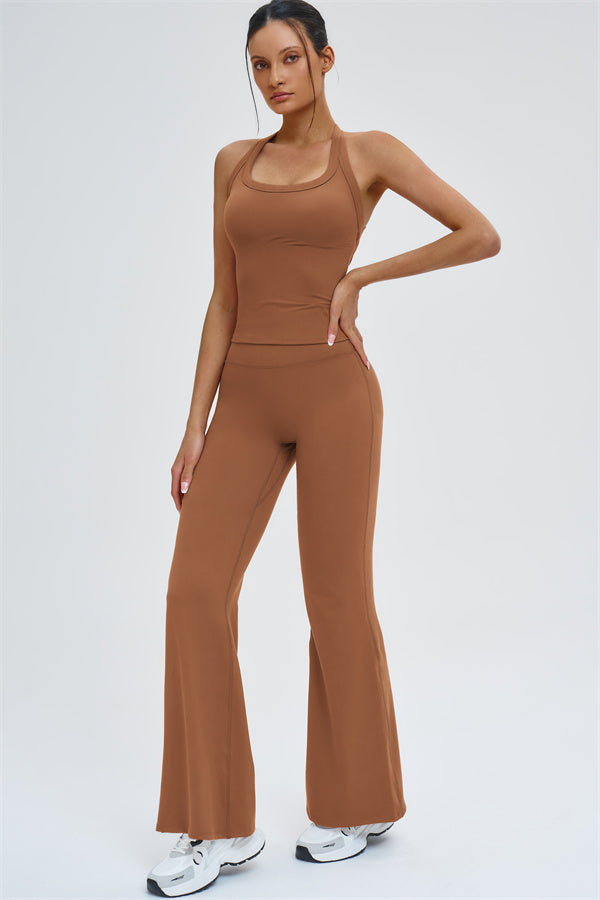 The Slate Y-Back Top Flared Leggings 2-Piece Set