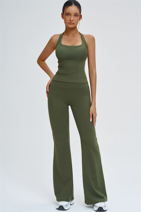 The Slate Y-Back Top Flared Leggings 2-Piece Set