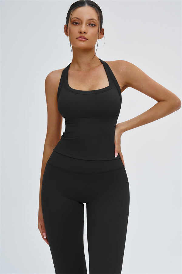 The Slate Y-Back Top Flared Leggings 2-Piece Set