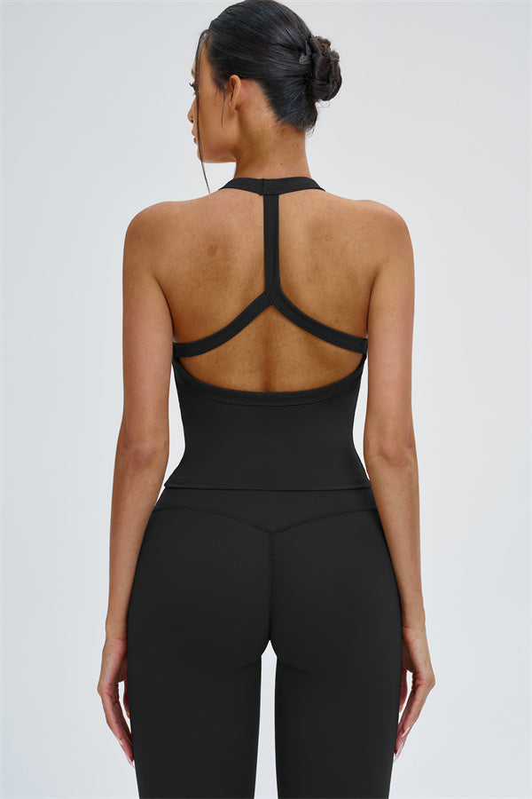 The Slate Y-Back Top Flared Leggings 2-Piece Set