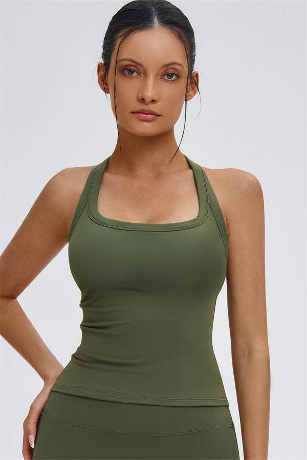 The Slate Y-Back Top Flared Leggings 2-Piece Set