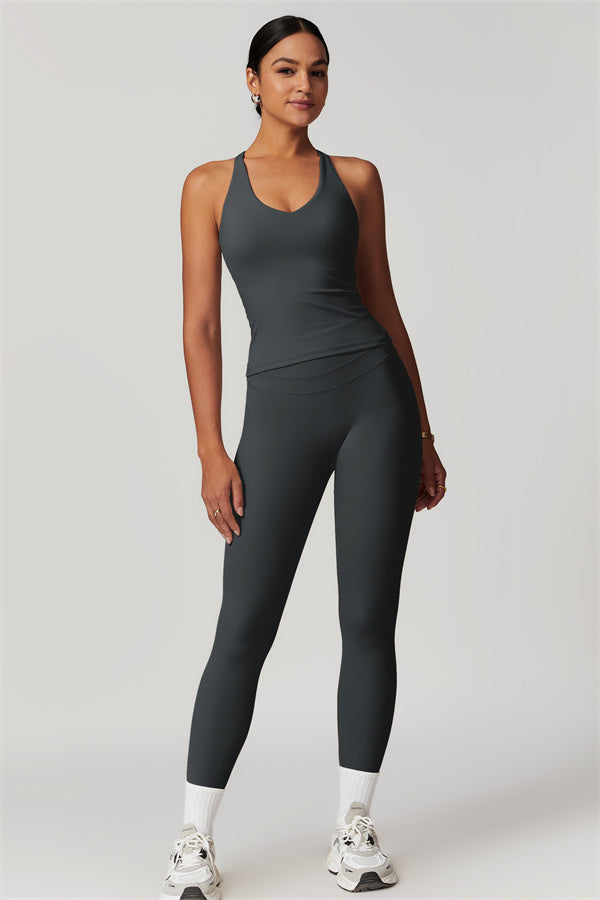 The Enigma Cross Back Vest Leggings 2-Piece Set