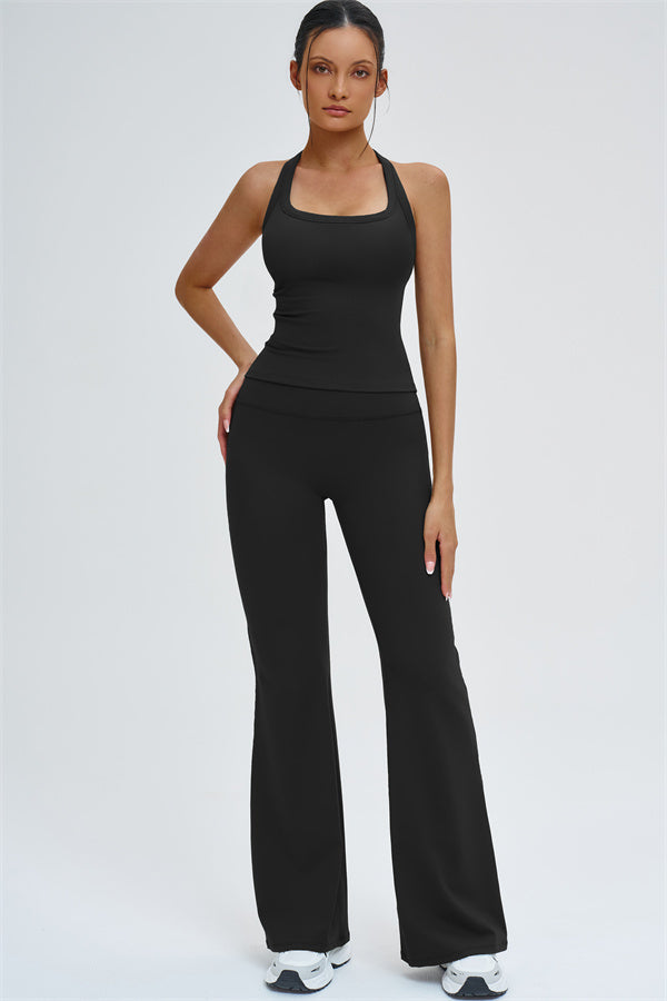 The Slate Y-Back Top Flared Leggings 2-Piece Set