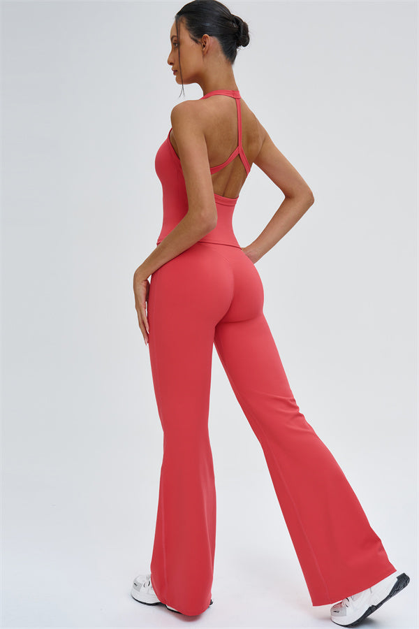 The Slate Y-Back Top Flared Leggings 2-Piece Set