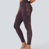 Valore™ High Waisted Crossover Contrast Lace Pocket Yoga Leggings-UPF50+