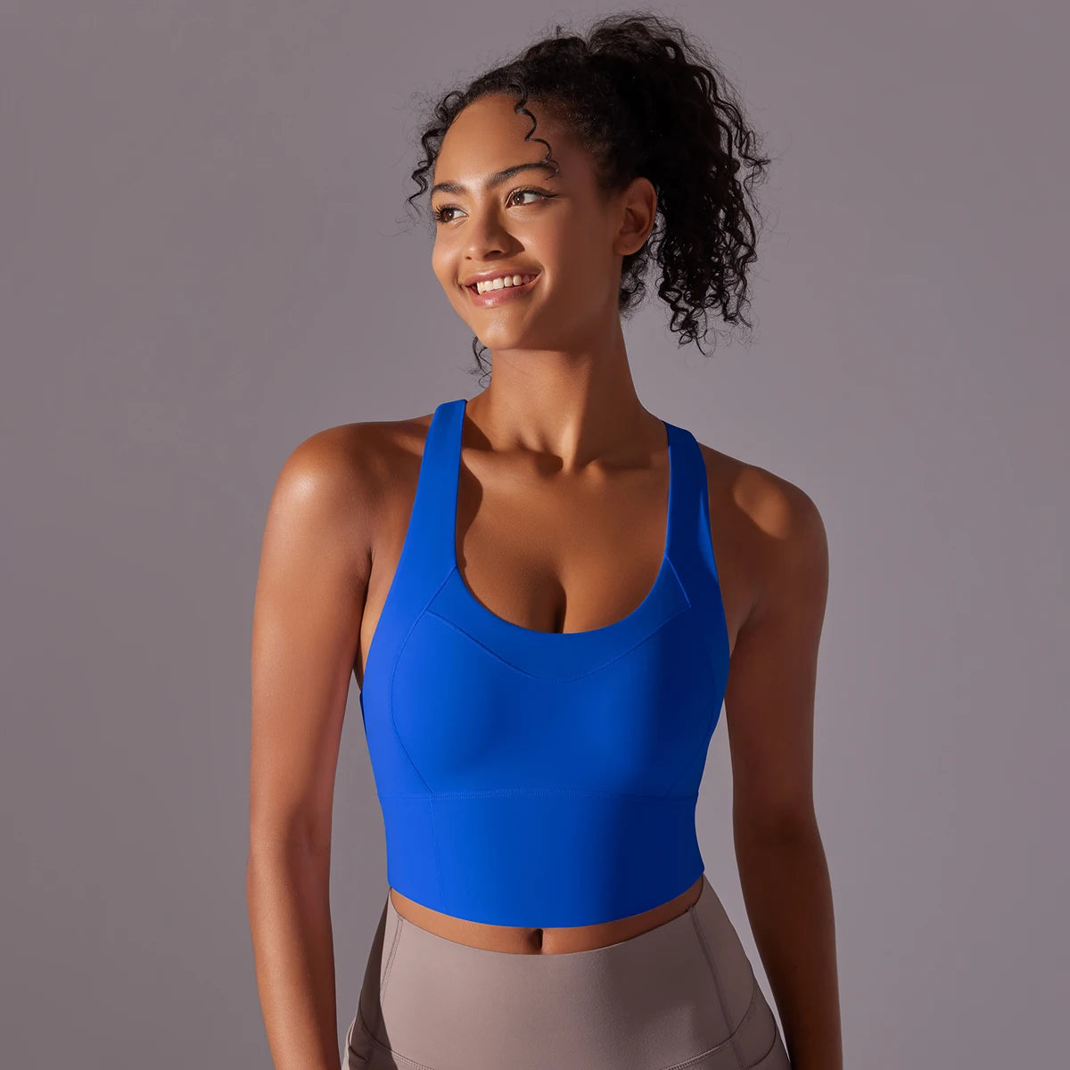 Nylon Sports Bra Tank Top – Stretchy & Breathable
