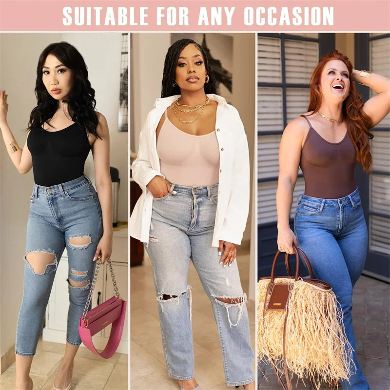 Thong Shapewear Bodysuit with Open Crotch and Tummy Control