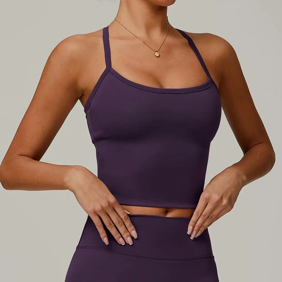 Crossback Push-Up Sports Bra Tank Top – Naked Feeling Comfort