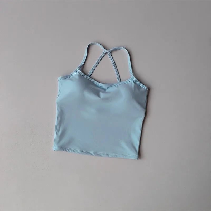 Crossback Push-Up Sports Bra Tank Top – Naked Feeling Comfort