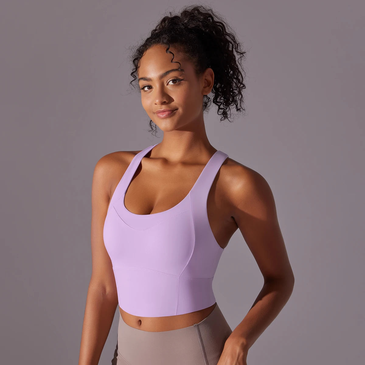 Nylon Sports Bra Tank Top – Stretchy & Breathable