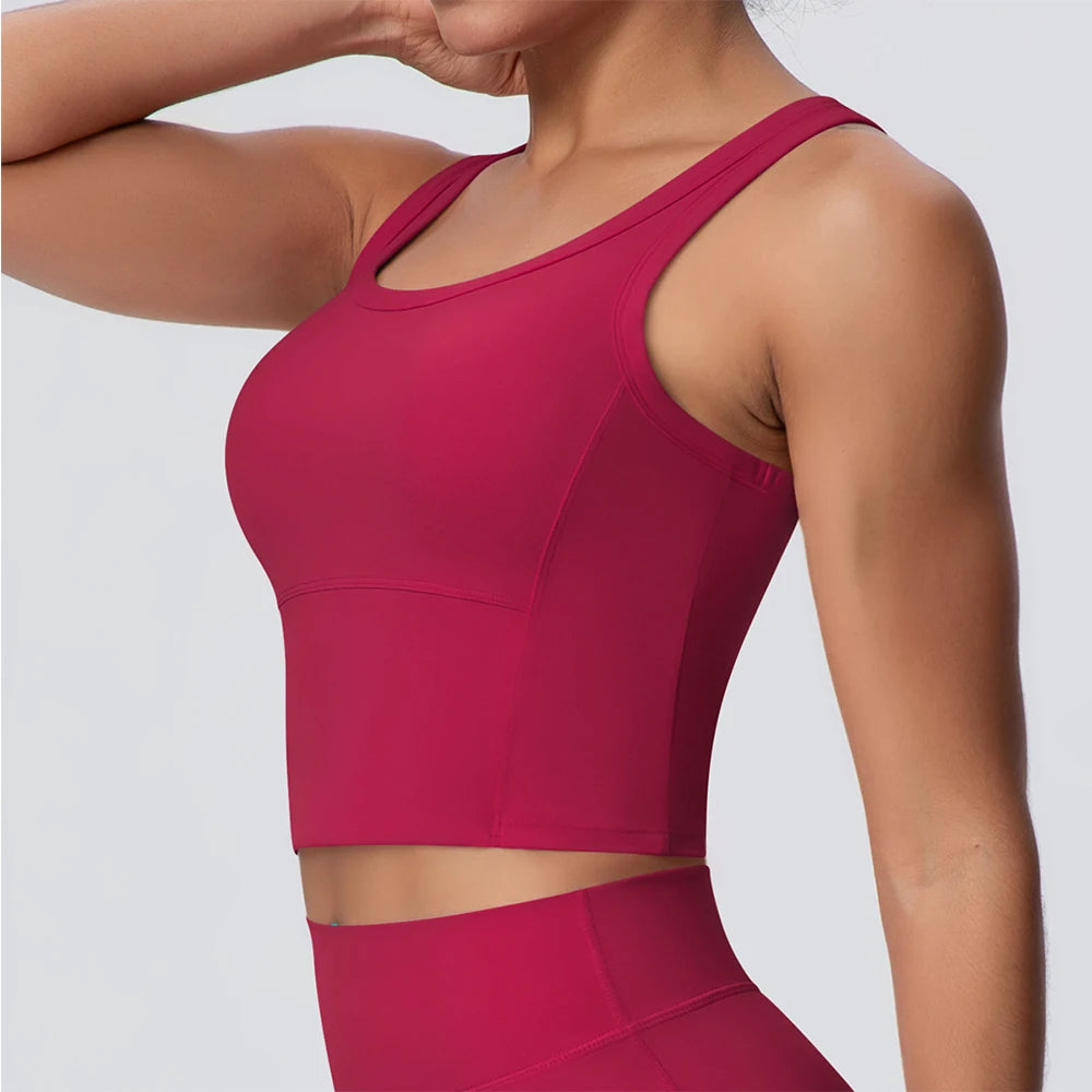 U-Back Sports Bra Tank Top – Shockproof & Supportive