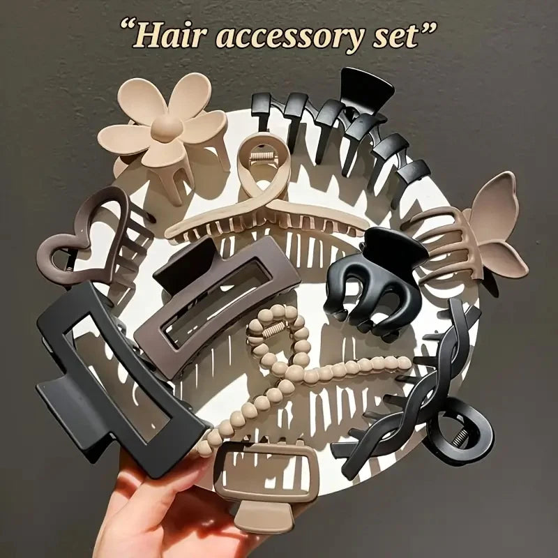 11-piece women's high-end frosted clip set