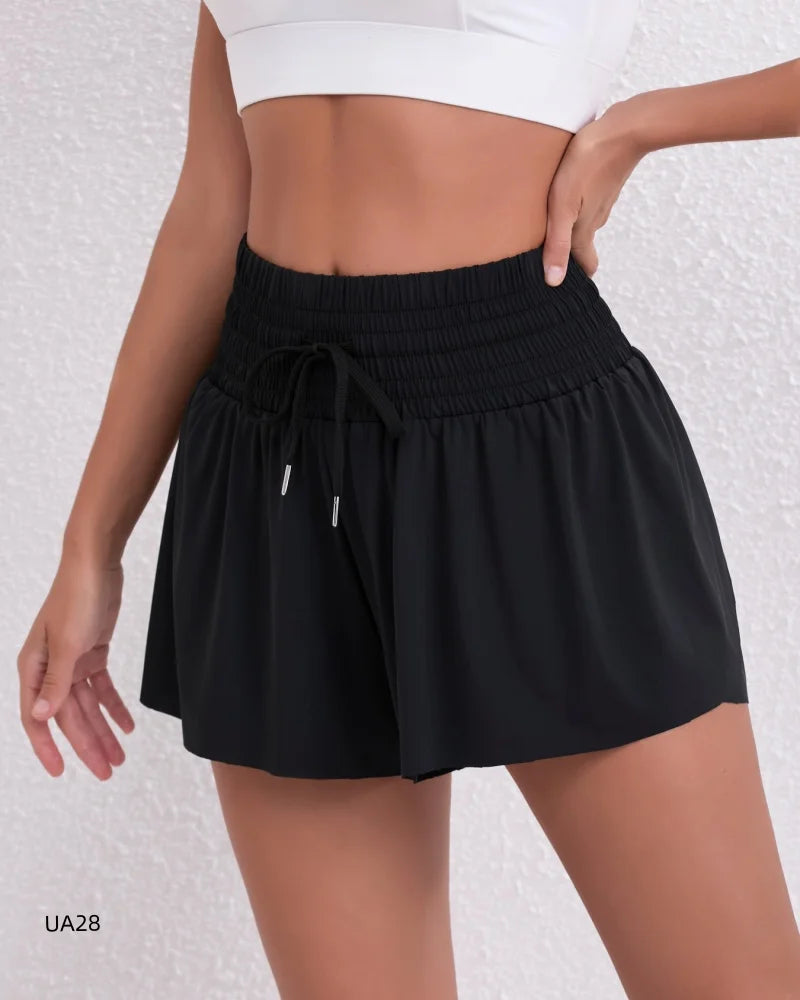 High-Waist Yoga Shorts – Loose Fit Quick-Dry Activewear