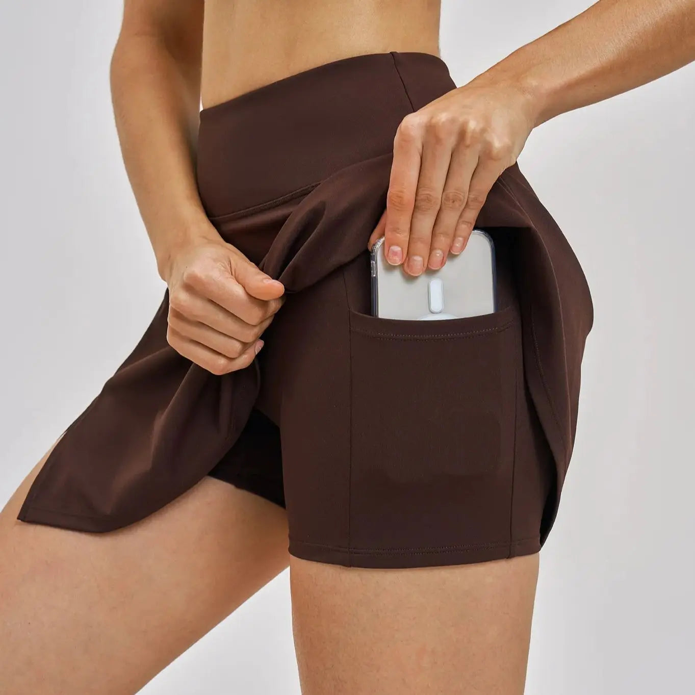 High-Waist Tennis Skirt – Built-In Shorts with Pockets