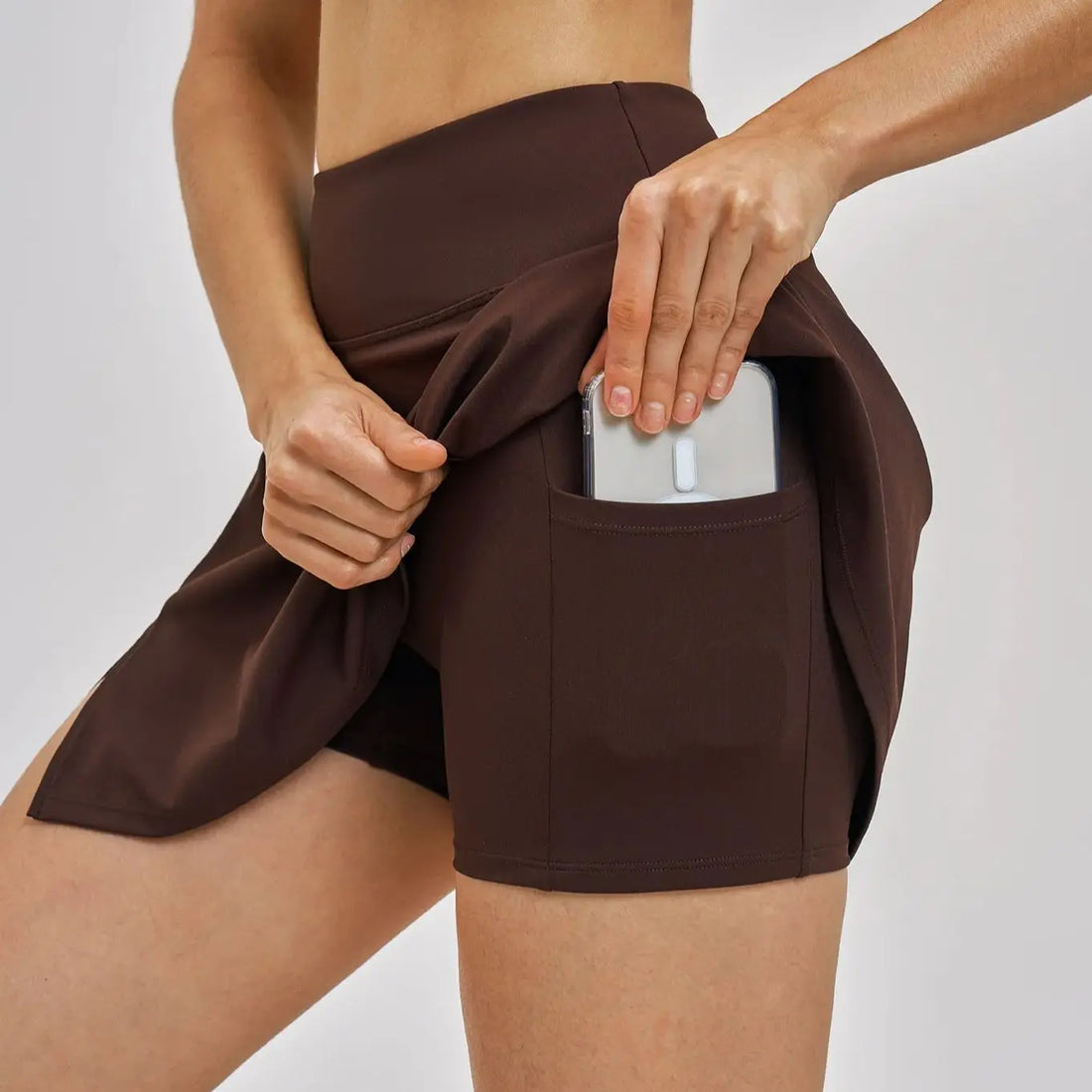 High-Waist Tennis Skirt – Built-In Shorts with Pockets