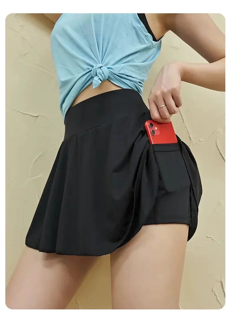 Seamless Sports Skort – Lightweight 2-in-1 with Pockets