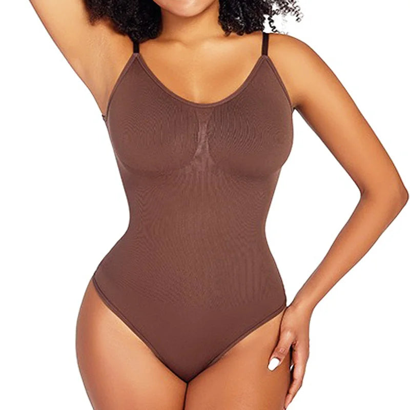 Thong Shapewear Bodysuit with Open Crotch and Tummy Control