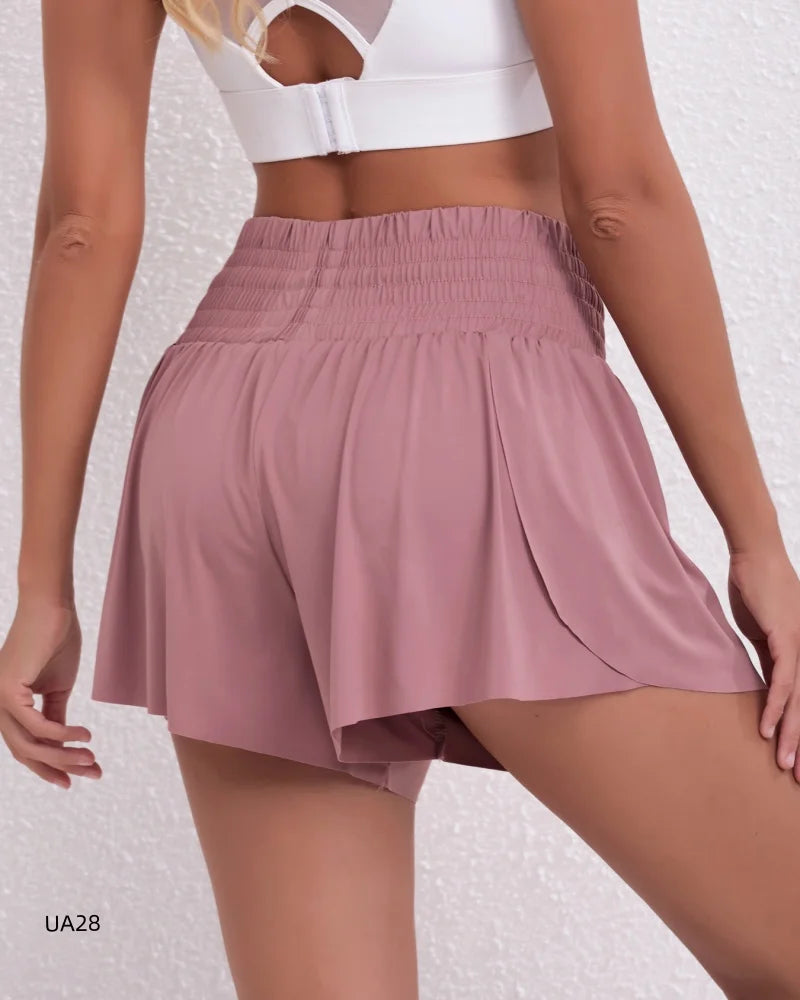 High-Waist Yoga Shorts – Loose Fit Quick-Dry Activewear