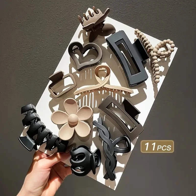 11-piece women's high-end frosted clip set