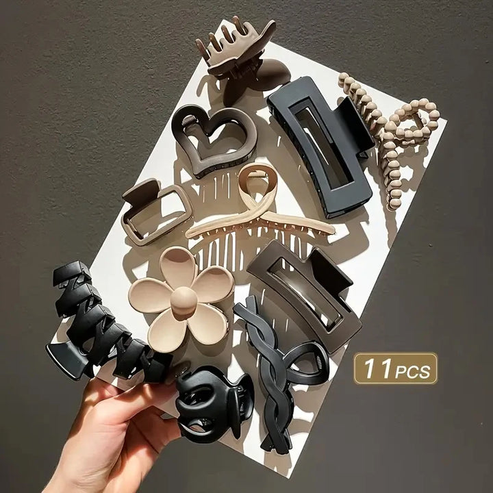 11-piece women's high-end frosted clip set