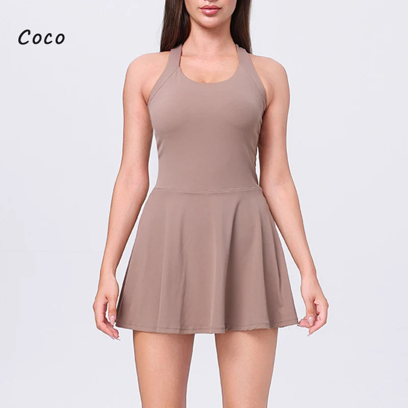 Backless Tennis Skirt Dress – Anti-Peek Active Fit