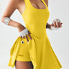 Anti-Slip Tennis Skirt Dress – Built-In Shorts with Pockets