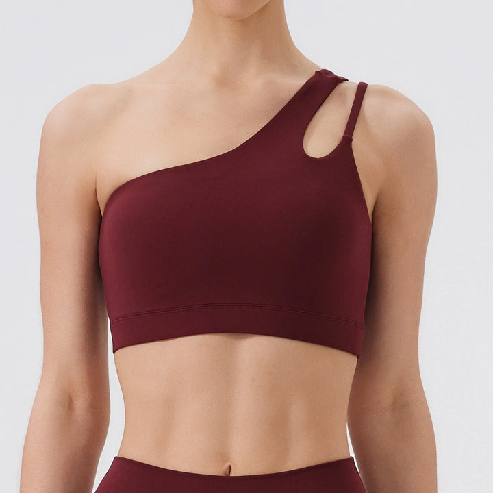 One-Shoulder Push-Up Sports Bra Tank Top
