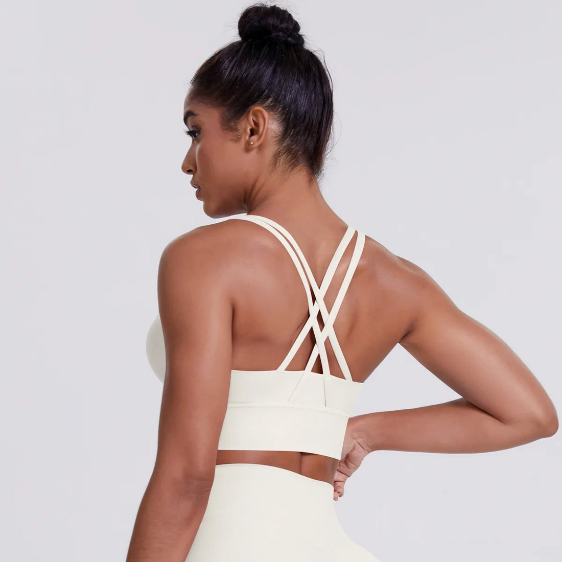 Back Cross Strap Sports Bra Tank Top – Push-Up & Breathable