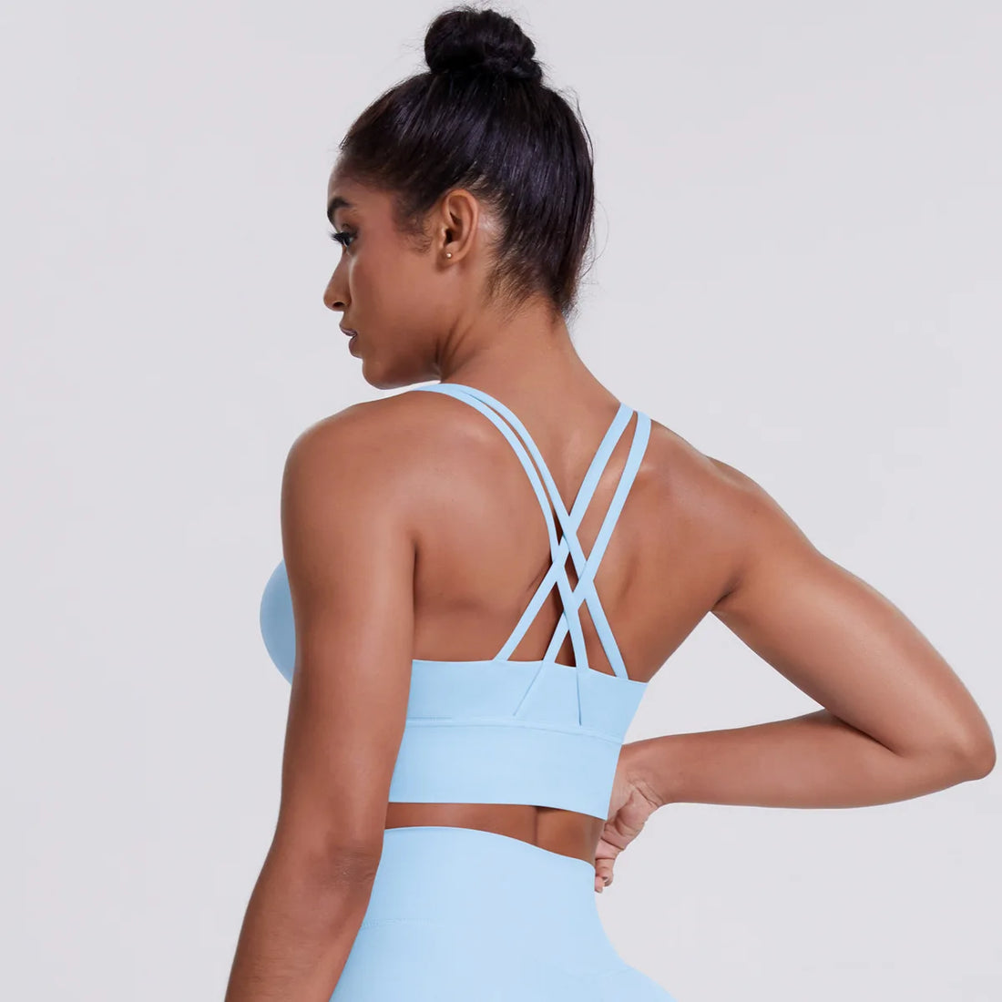 Back Cross Strap Sports Bra Tank Top – Push-Up & Breathable