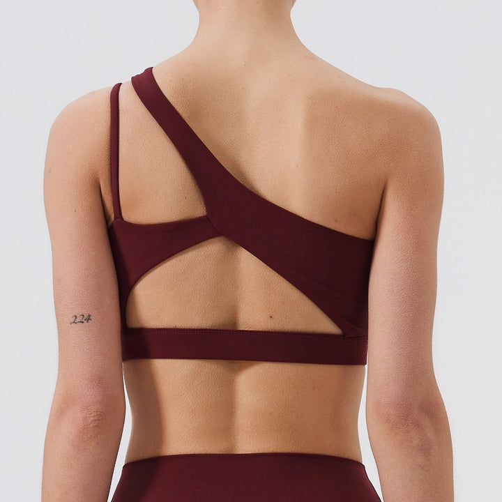 One-Shoulder Push-Up Sports Bra Tank Top